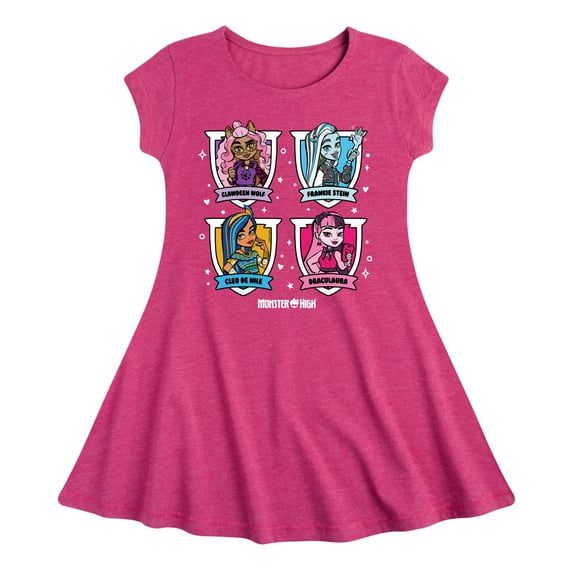 Monster High - Character Grid - Toddler And Youth Girls Fit And Flare Dress