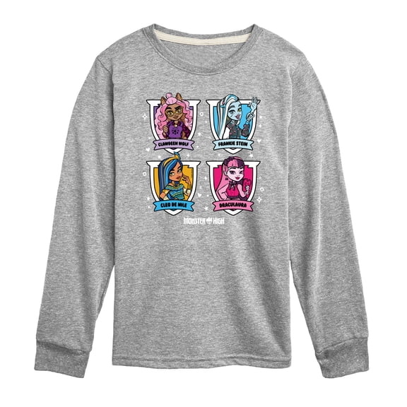 Monster High - Character Grid - Toddler And Youth Long Sleeve Graphic T-Shirt