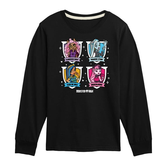 Monster High - Character Grid - Toddler And Youth Long Sleeve Graphic T-Shirt