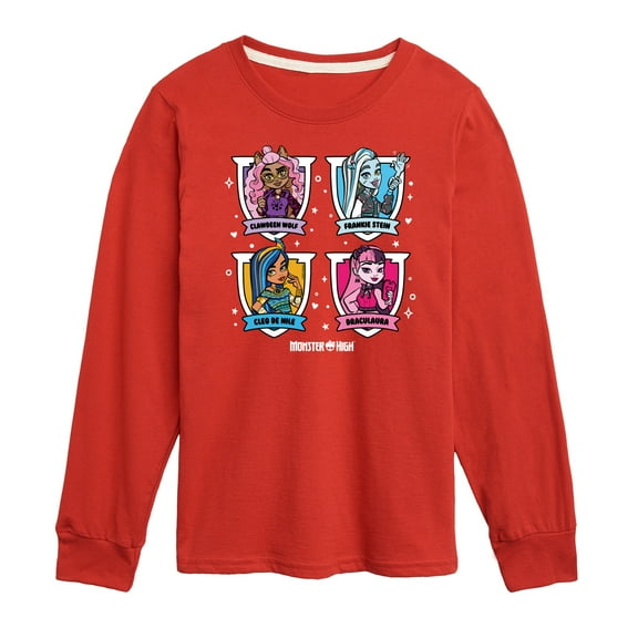 Monster High - Character Grid - Toddler And Youth Long Sleeve Graphic T-Shirt
