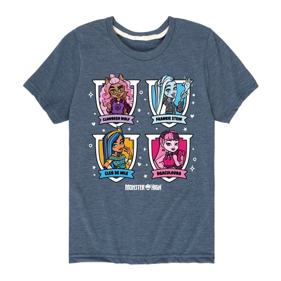 Monster High - Character Grid - Toddler And Youth Short Sleeve Graphic T-Shirt