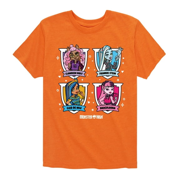 Monster High - Character Grid - Toddler And Youth Short Sleeve Graphic T-Shirt