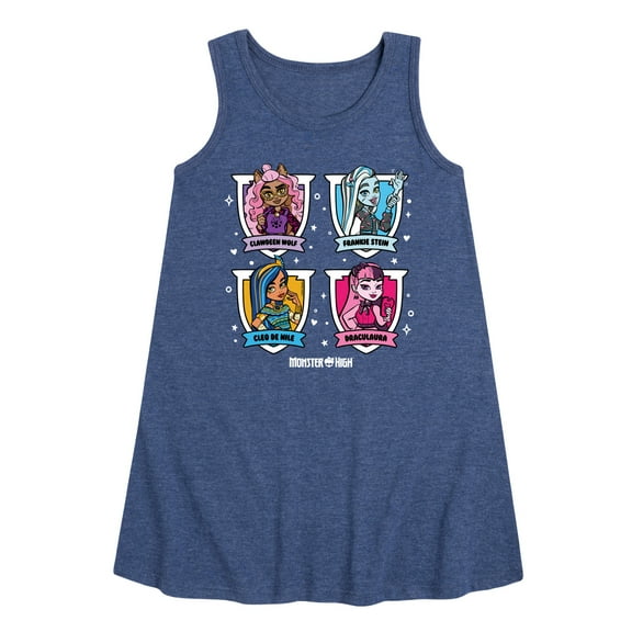 Monster High - Character Grid - Toddler and Youth Girls A-line Dress