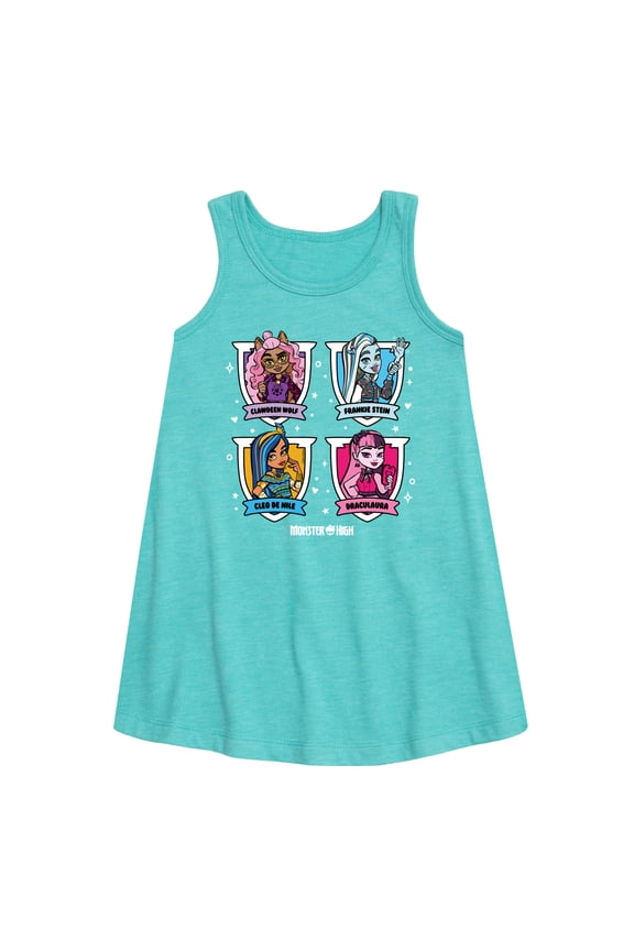 - Character Grid - Toddler and Youth Girls A-line Dress