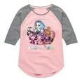 thumbnail image 1 of Monster High - Circle OF Friends - Toddler & Youth Girls Raglan Graphic T-Shirt, 1 of 5
