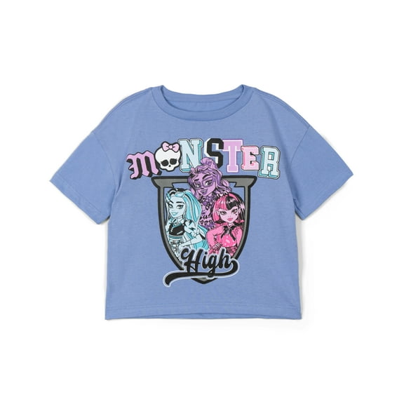 Monster High Clawdeen Wolf Draculaura Frankie Stein Boxy T-Shirt Toddler to Big Kid