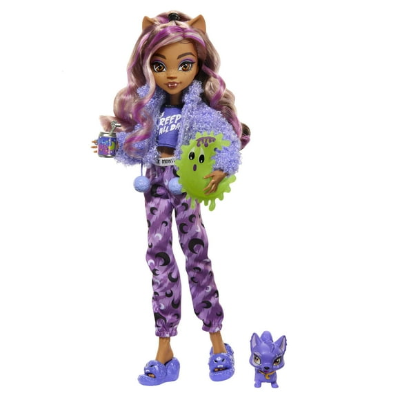 Monster High Clawdeen Wolf Fashion Doll and Accessories, Creepover Party Set with Pet