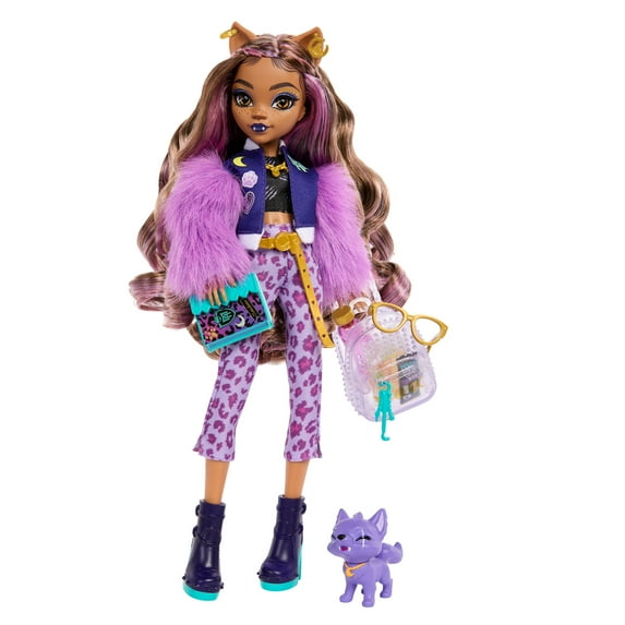 Monster High Clawdeen Wolf Fashion Doll with Pet Dog Crescent, Backpack and Other Accessories