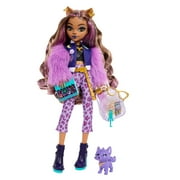 الوحش عالية Clawdeen الذئب دمية الموضة مع الحيوانات الأليفة الكلب الهلال، حقيبة الظهر وغيرها من الملحقات