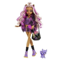 Monster High Clawdeen Wolf Fashion Doll with Purple Streaked Hair, Accessories & Pet Dog