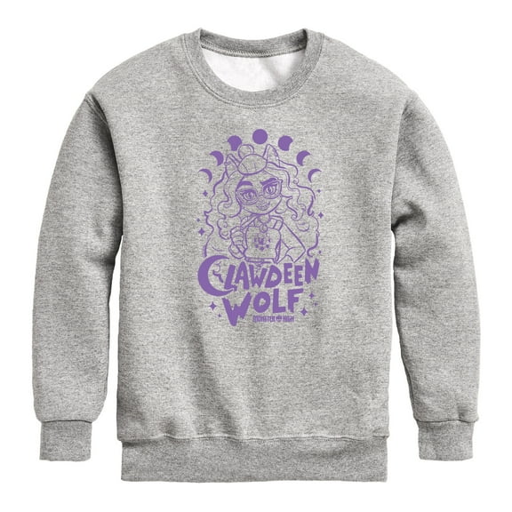 Monster High - Clawdeen Wolf Moon Phases - Toddler And Youth Crewneck Fleece Sweatshirt