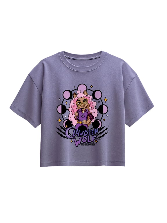 - Clawdeen Wolf Girls' Short Sleeve Boxy Graphic T-Shirt