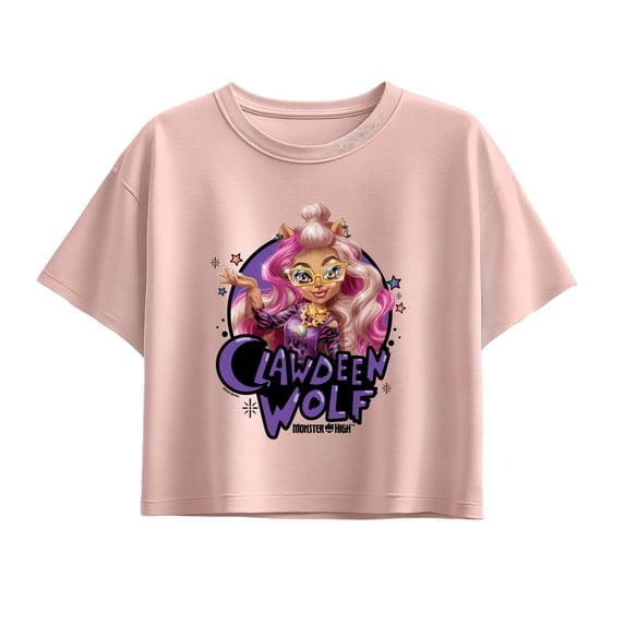 Monster High - Clawdeen Wolf Girls' Short Sleeve Boxy Graphic T-Shirt