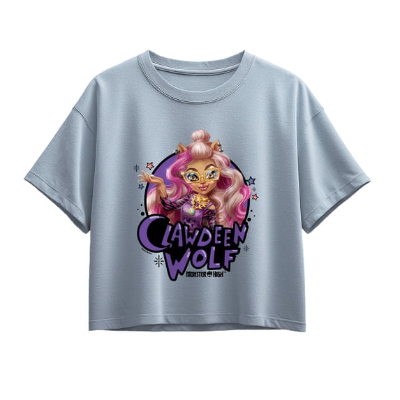 Monster High - Clawdeen Wolf Girls' Short Sleeve Boxy Graphic T-Shirt