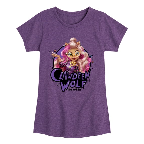 Monster High - Clawdeen Wolf Girls' Fitted Short Sleeve Graphic T-Shirt
