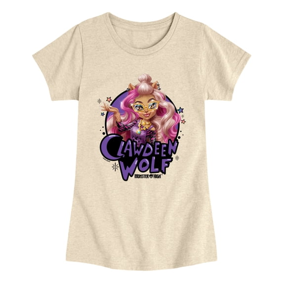 Monster High - Clawdeen Wolf Girls' Fitted Short Sleeve Graphic T-Shirt