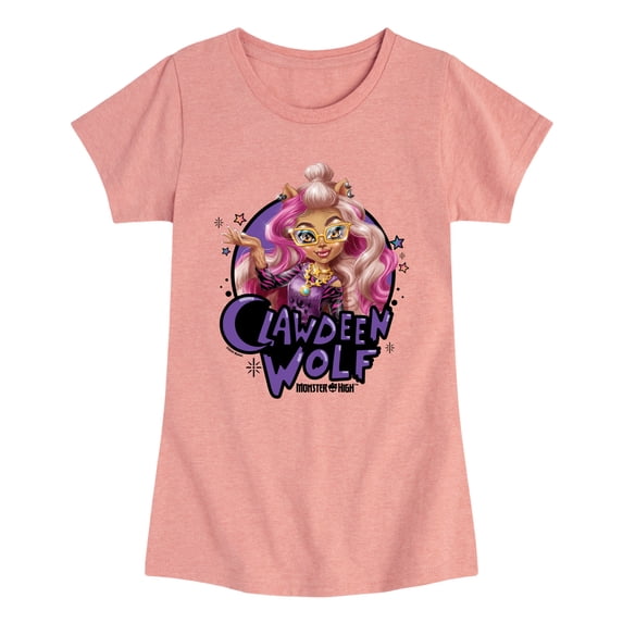 Monster High - Clawdeen Wolf Girls' Fitted Short Sleeve Graphic T-Shirt