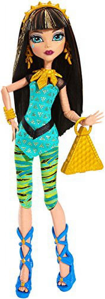  Monster High Cleo De Nile Fashion Doll with Blue Streaked Hair,  Signature Look, Accessories & Pet Dog : Toys & Games