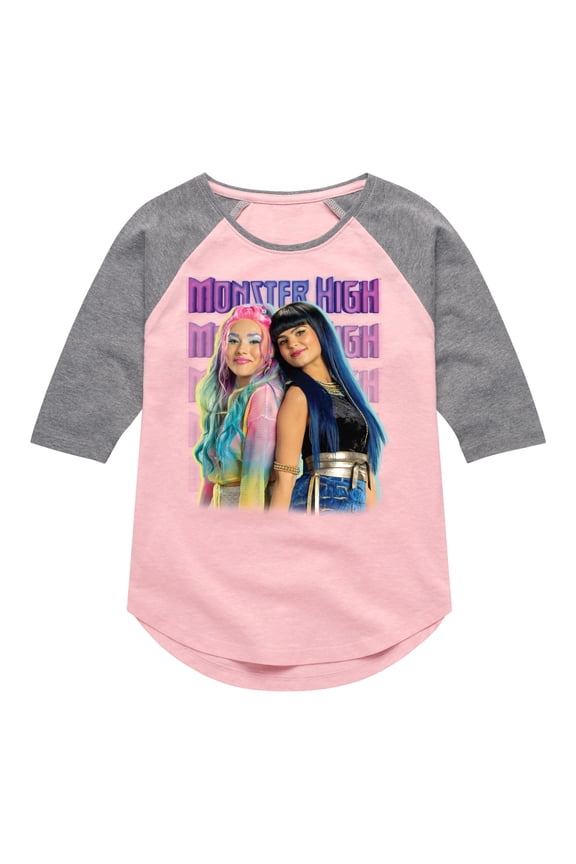 Monster High - Cleo De Nile & Mermaid Besties - Toddler & Youth Girls Raglan T-Shirt