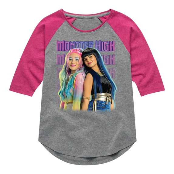 Monster High - Cleo De Nile & Mermaid Besties - Toddler & Youth Girls Raglan T-Shirt