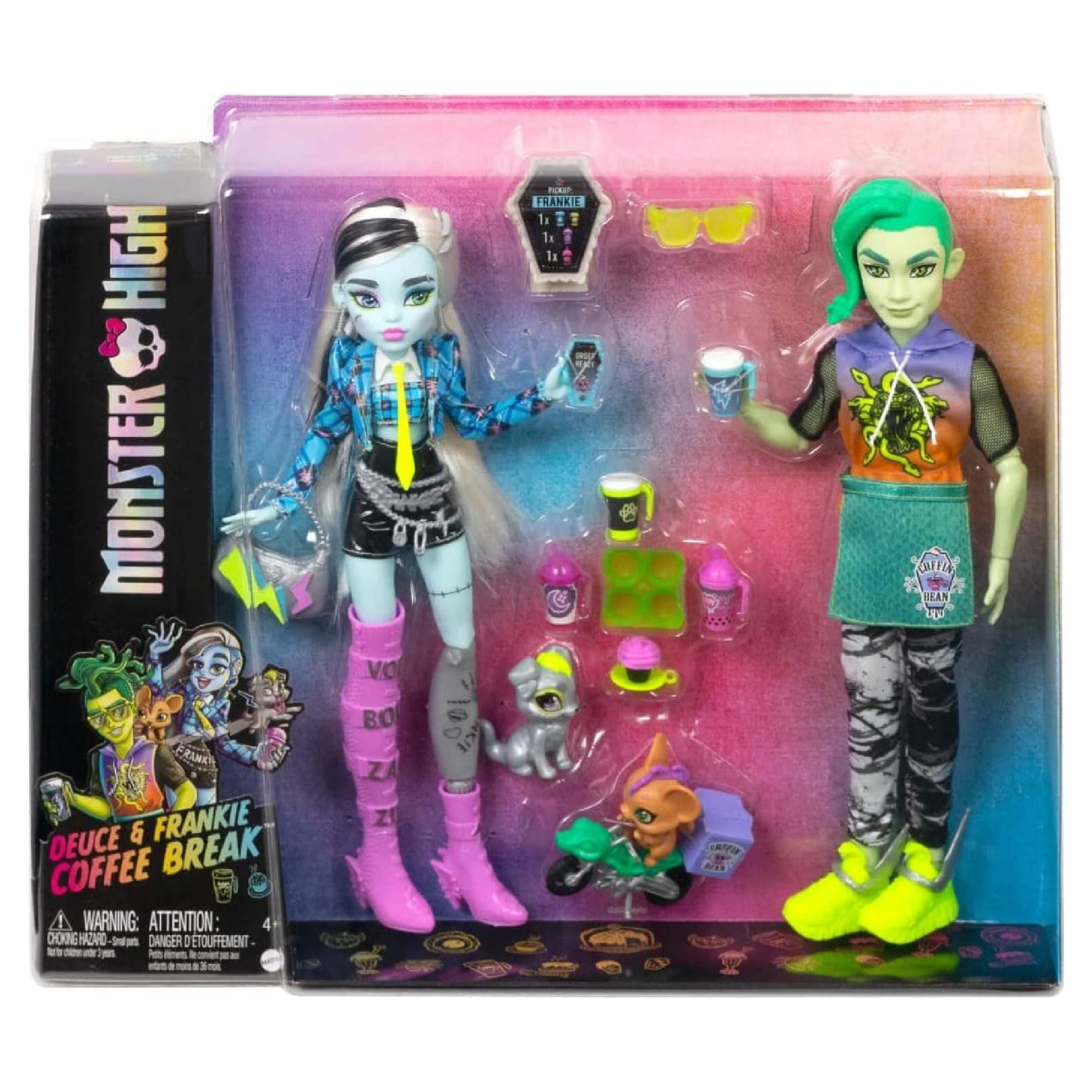 Monster High Coffee Break Frankie Stein & Deuce Gorgon Ensemble de poupées  : : Jeux et Jouets