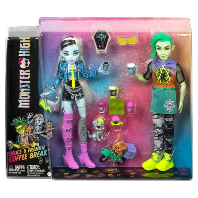 Monster High Coffee Break Frankie Stein & Deuce Gorgon Doll Set ...