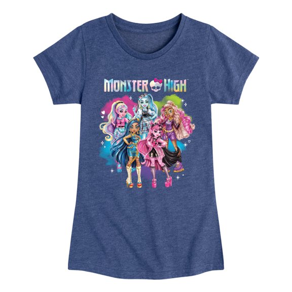Monster High - Colorful Clouds Group - Youth Girls Fitted Short Sleeve T-Shirt