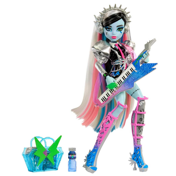 Monster High Doll, Amped Up Frankie Stein Rockstar with Instrument and Accessories