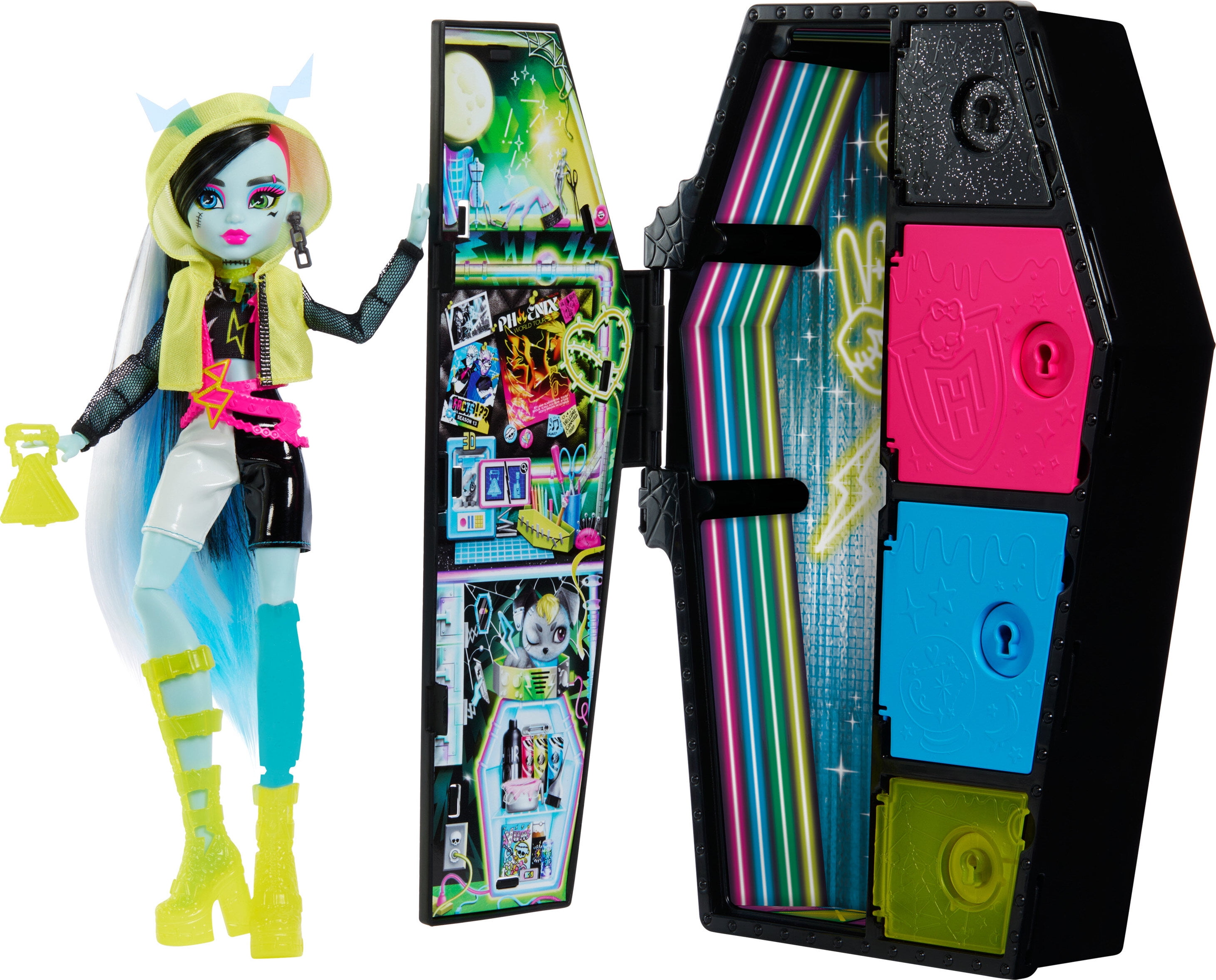 Monster High Neon Frights Frankie Stein Doll with Vampire Dress-Up