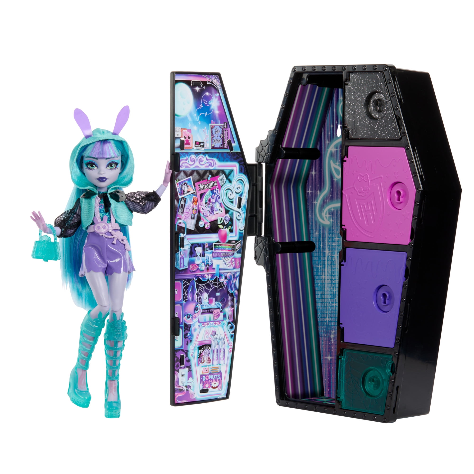Monster High Doll Twyla Skulltimate Secrets: Neon Frights, Blue and Purple