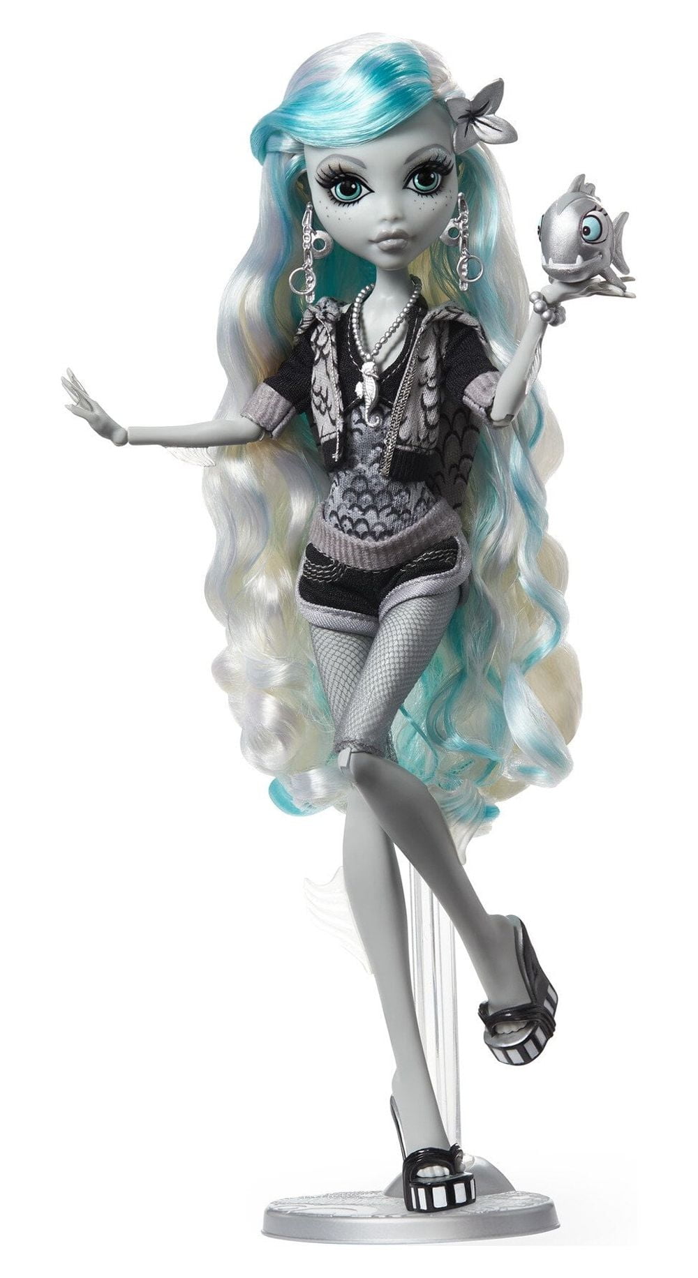 Monster High Doll with Posters, Lagoona Blue in Black and White 