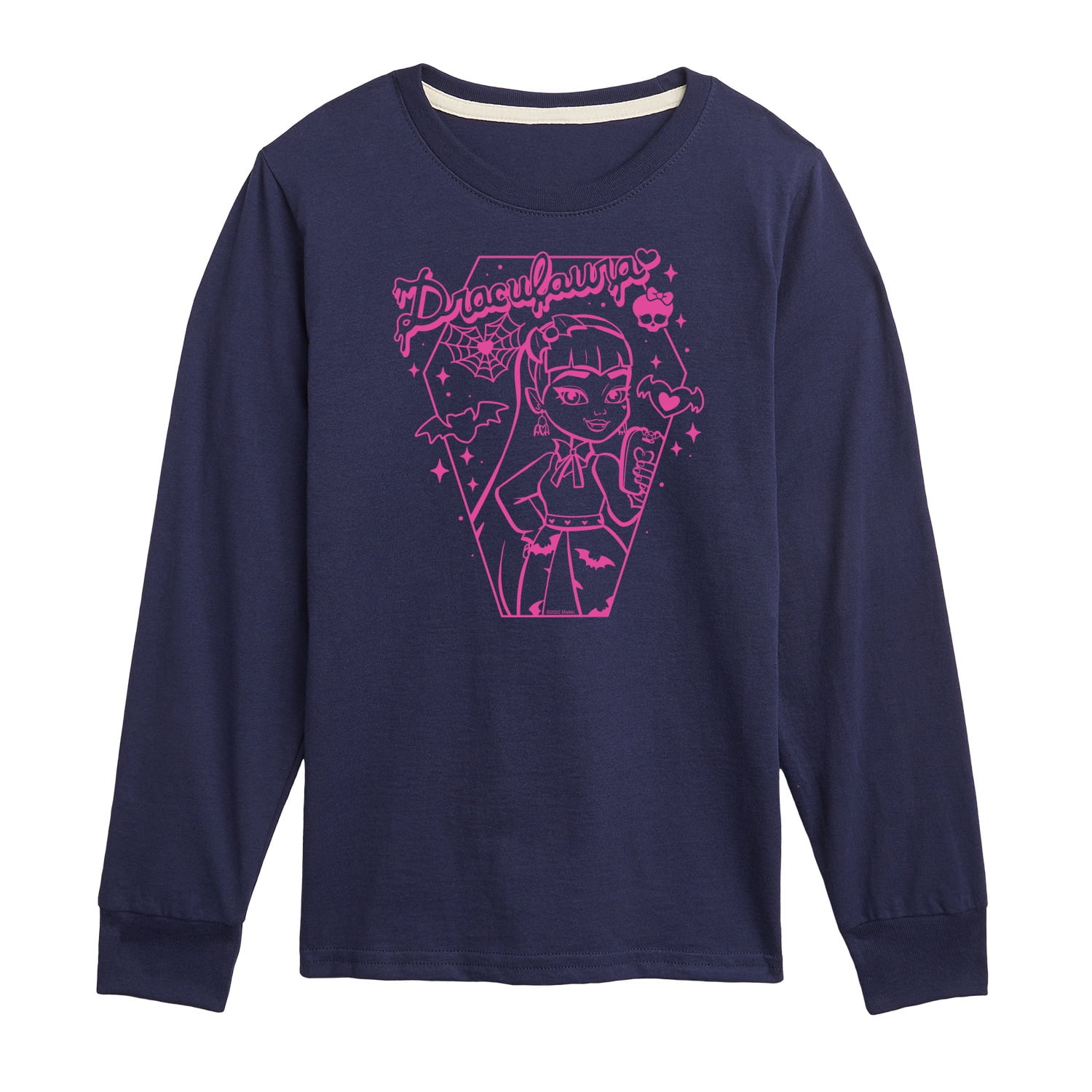 Monster High - Draculara Pink - Toddler And Youth Long Sleeve Graphic T-Shirt