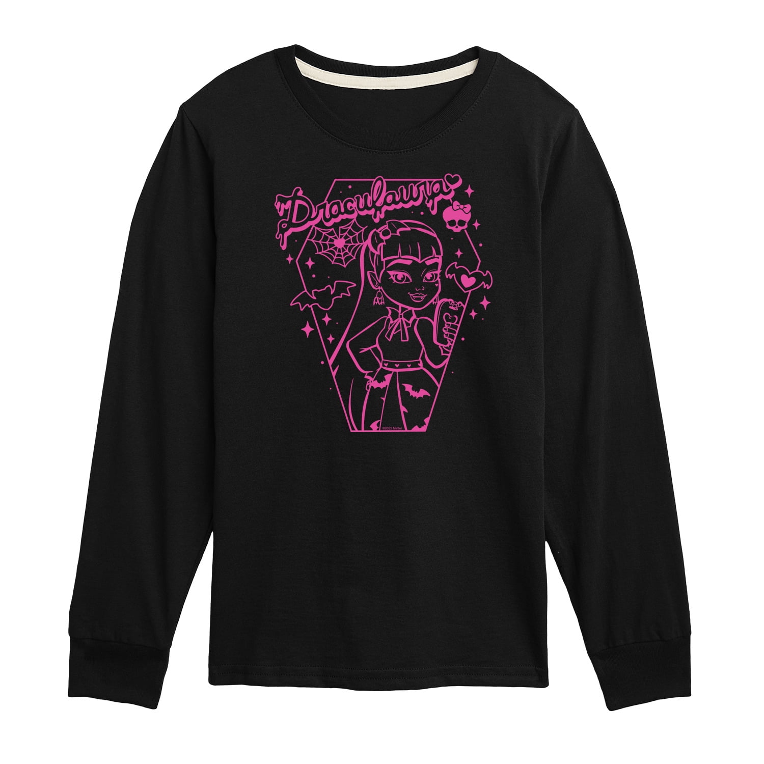 Monster High - Draculara Pink - Toddler And Youth Long Sleeve Graphic T-Shirt