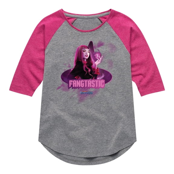 Monster High - Draculaura AKA Fangtastic - Toddler & Youth Girls Raglan Graphic T-Shirt
