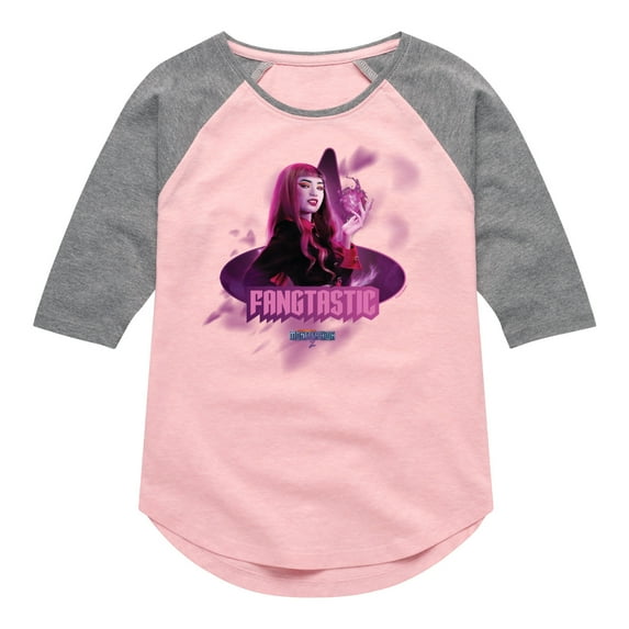 Monster High - Draculaura AKA Fangtastic - Toddler & Youth Girls Raglan Graphic T-Shirt