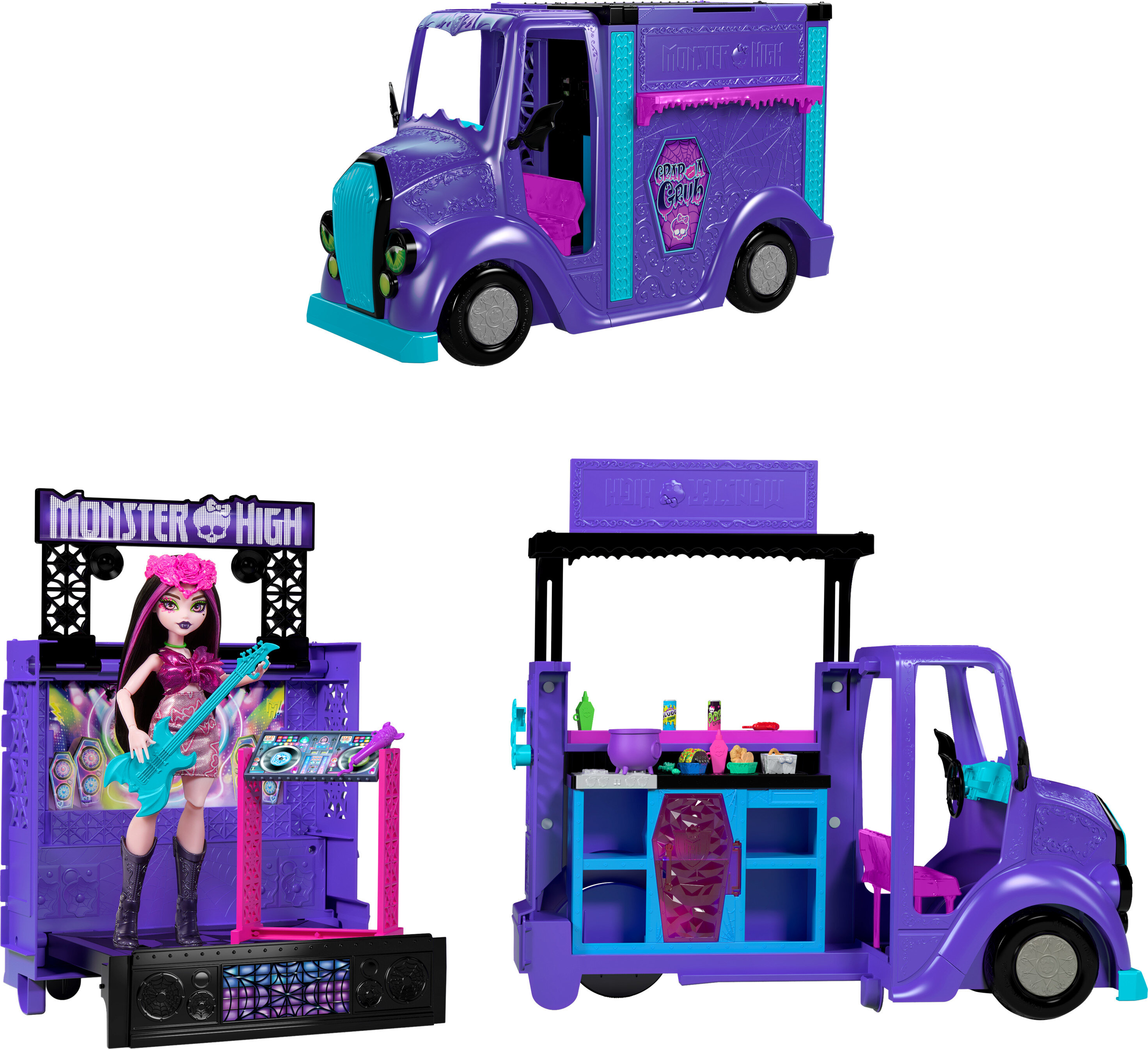 Monster High Draculaura Doll and Fangtastic Rockin’ Food Truck Playset