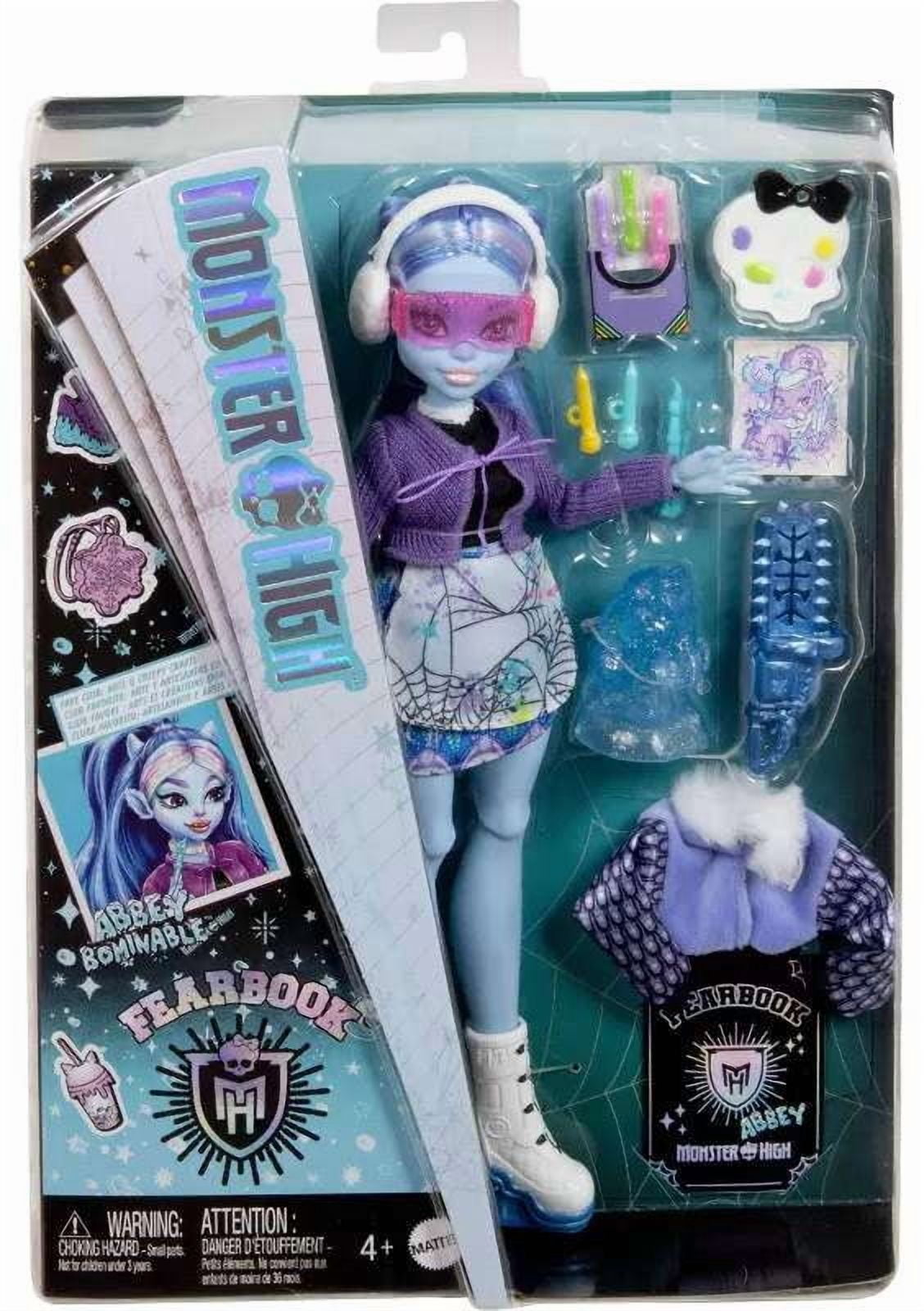Monster High Fearbook Abbey Bominable Fashion Doll with Jacket, Yearbook, and Art Club Accessories