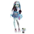 thumbnail interactive-video image 1 of Monster High Frankie Stein Fashion Doll with Blue & Black Streaked Hair, Accessories & Pet, 1 of 8
