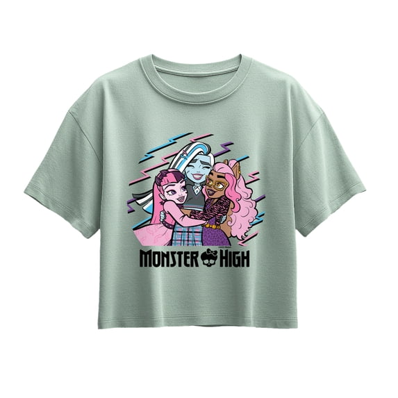 Monster High - Friend Hug Girls' Short Sleeve Boxy Graphic T-Shirt