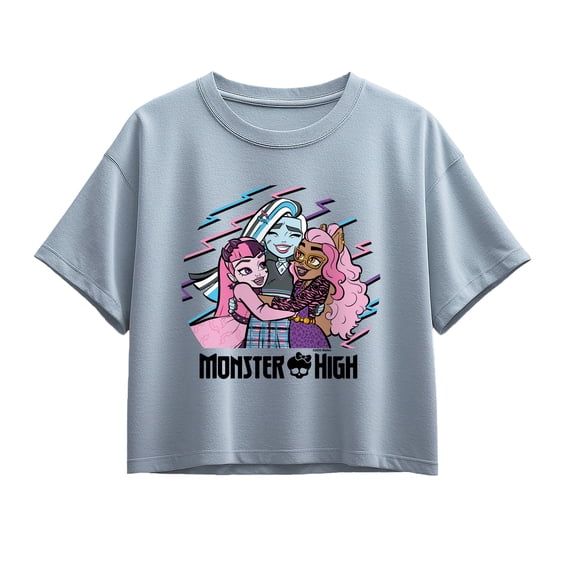 Monster High - Friend Hug Girls' Short Sleeve Boxy Graphic T-Shirt
