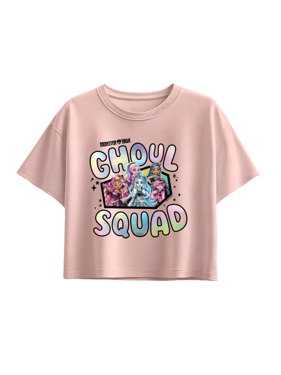 - Ghoul Squad Girls' Short Sleeve Boxy Graphic T-Shirt
