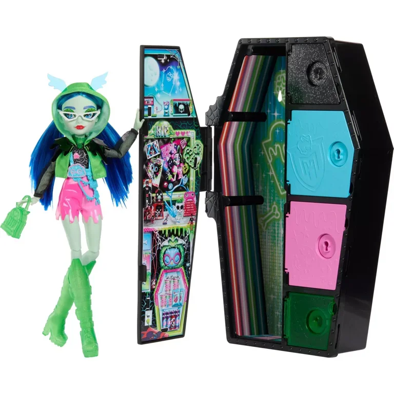 Monster High Neon Frights Ghoulia Yelps Doll with Glow-in-the-Dark