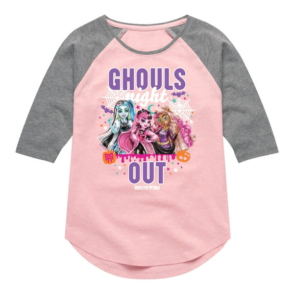 Monster High - Ghouls Night Out - Toddler & Youth Girls Raglan T-Shirt
