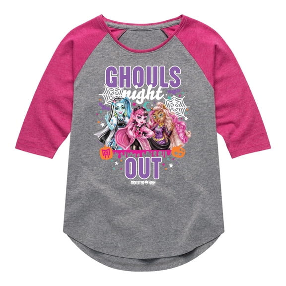 Monster High - Ghouls Night Out - Toddler & Youth Girls Raglan T-Shirt