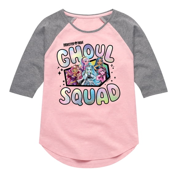 Monster High - Ghouls Squad - Toddler & Youth Girls Raglan Graphic T-Shirt