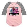 thumbnail image 1 of Monster High - Girl Group Crest - Toddler & Youth Girls Raglan Graphic T-Shirt, 1 of 4