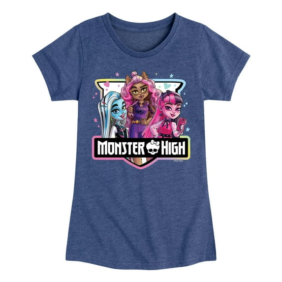 Monster High - Girl Group Crest - Toddler & Youth Girls Short Sleeve Graphic T-Shirt