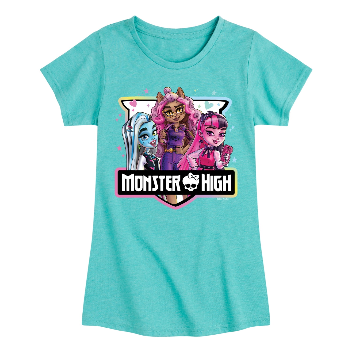 Monster High - Girl Group Crest - Toddler & Youth Girls Short Sleeve ...