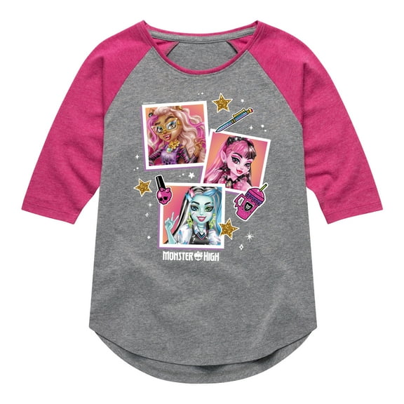 Monster High - Girl Squad Pop Art - Toddler & Youth Girls Raglan T-Shirt
