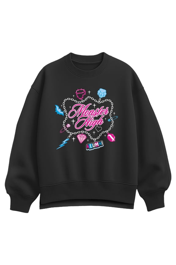 - Goth Friendship Charm Bracelet - Women's Oversized Fleece Crew Sweatshirt